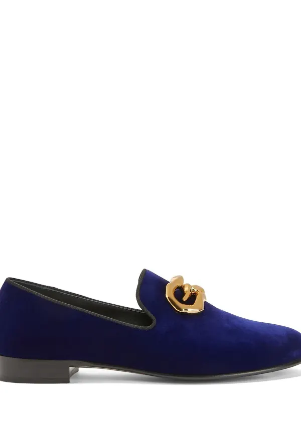 Giuseppe Zanotti Leopoldino sammetsloafers - Blå