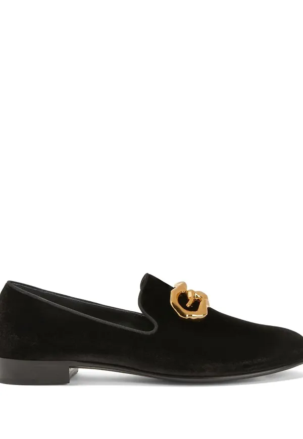 Giuseppe Zanotti Leopoldino sammetsloafers - Svart