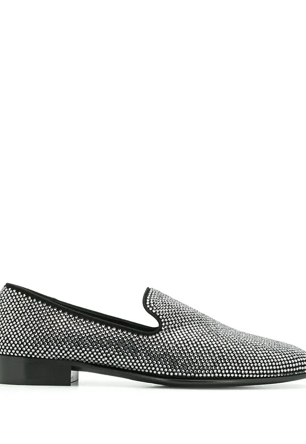 Giuseppe Zanotti loafers med nitar - Silverfärgad