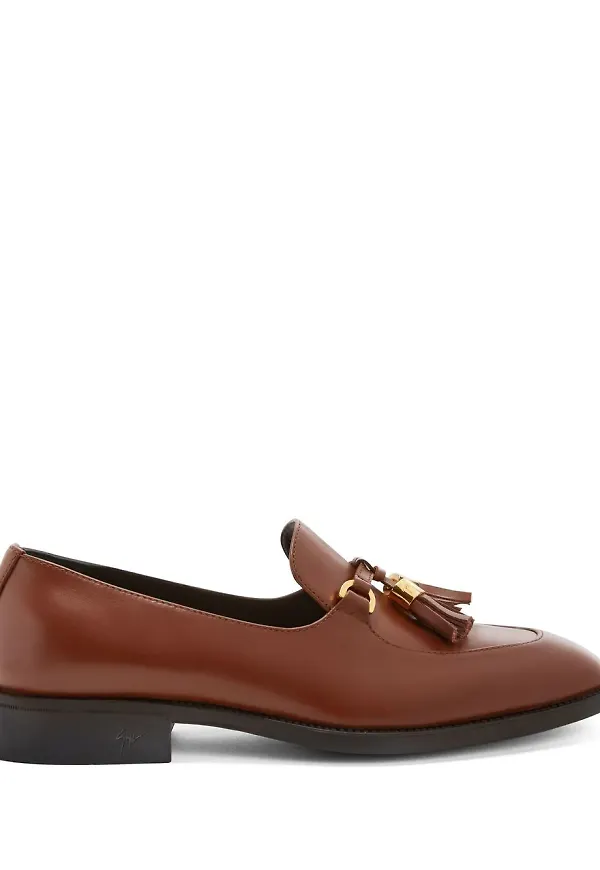 Giuseppe Zanotti läderloafers med tofs - Brun