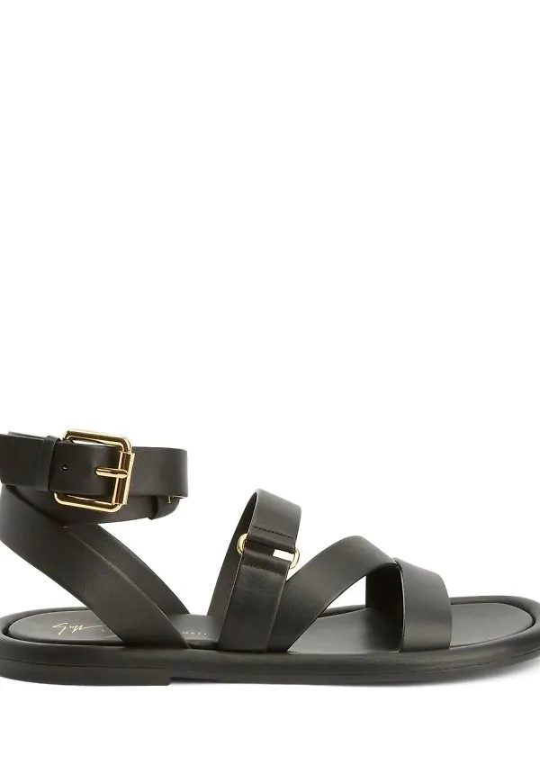 Giuseppe Zanotti lädersandaler med remmar - Svart