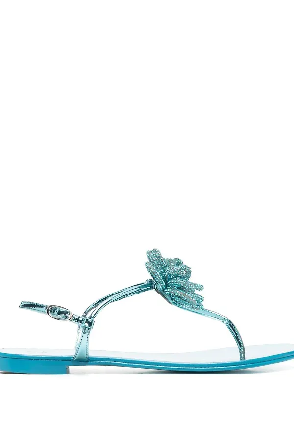 Giuseppe Zanotti lädersandaler med strass - Blå