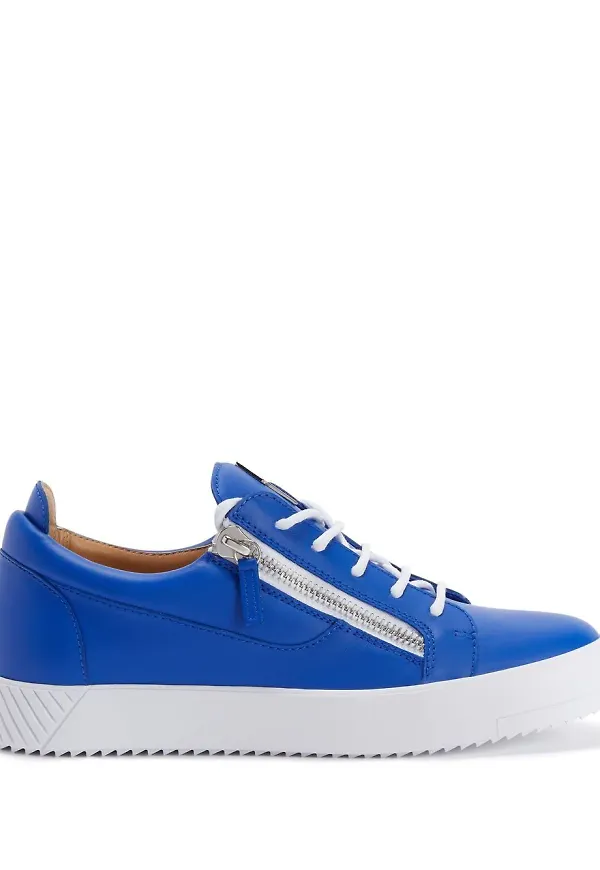Giuseppe Zanotti lädersneakers med dragkedja - Blå