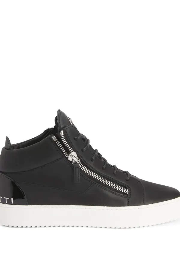Giuseppe Zanotti lädersneakers med dragkedja - Svart