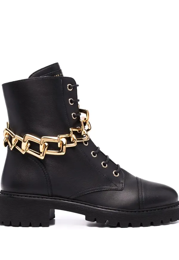 Giuseppe Zanotti läderstövlar med snörning - Svart