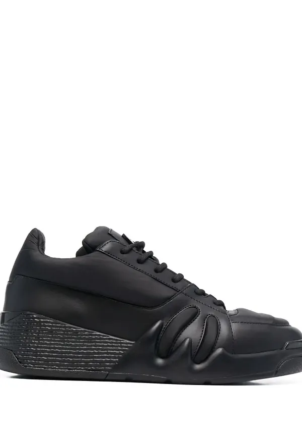 Giuseppe Zanotti låga grova lädersneakers - Svart