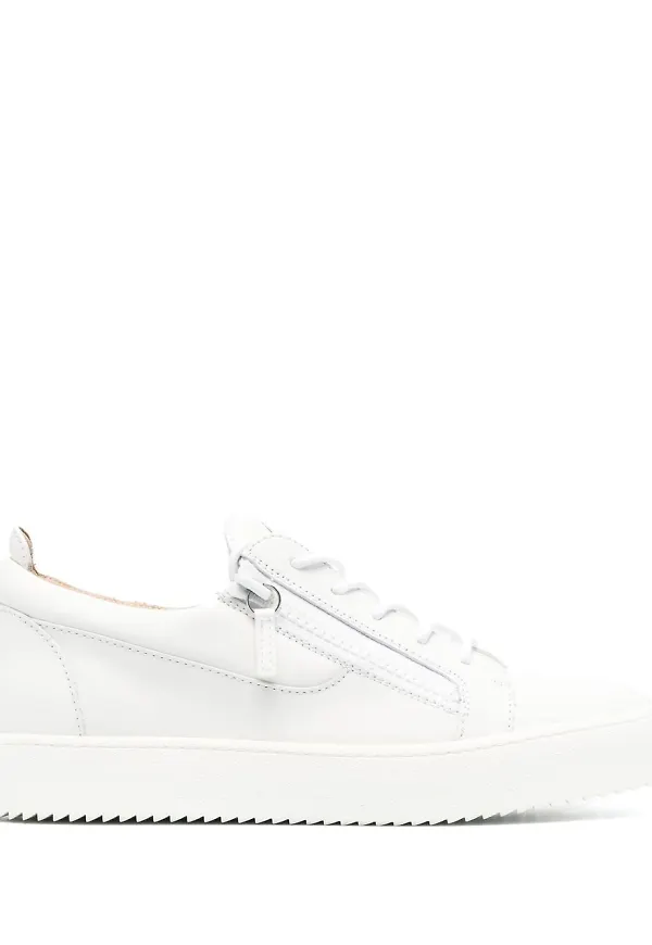 Giuseppe Zanotti låga lädersneakers - Vit
