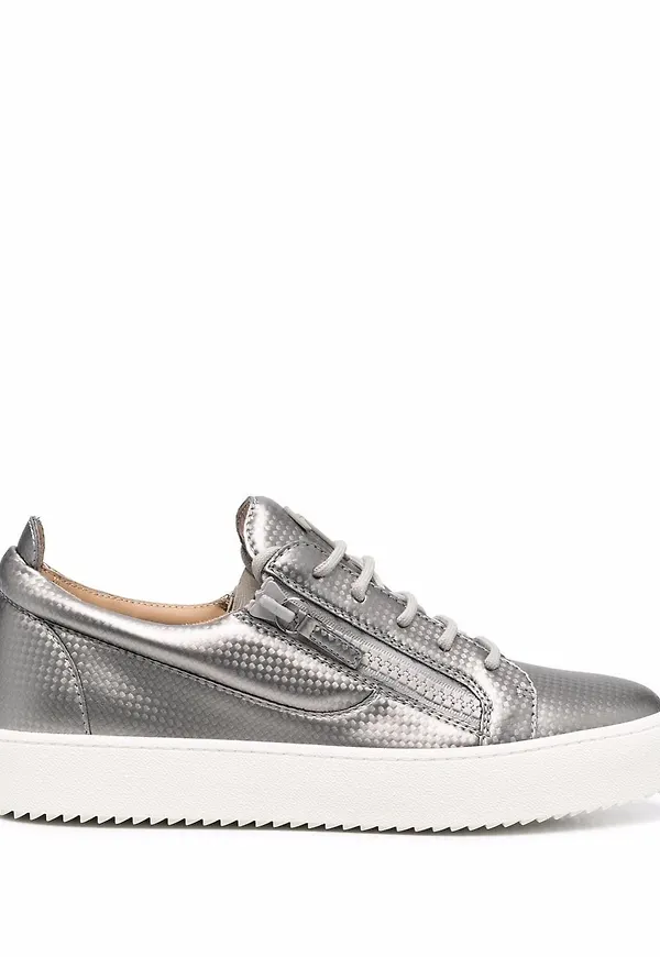Giuseppe Zanotti låga sneakers - Silverfärgad