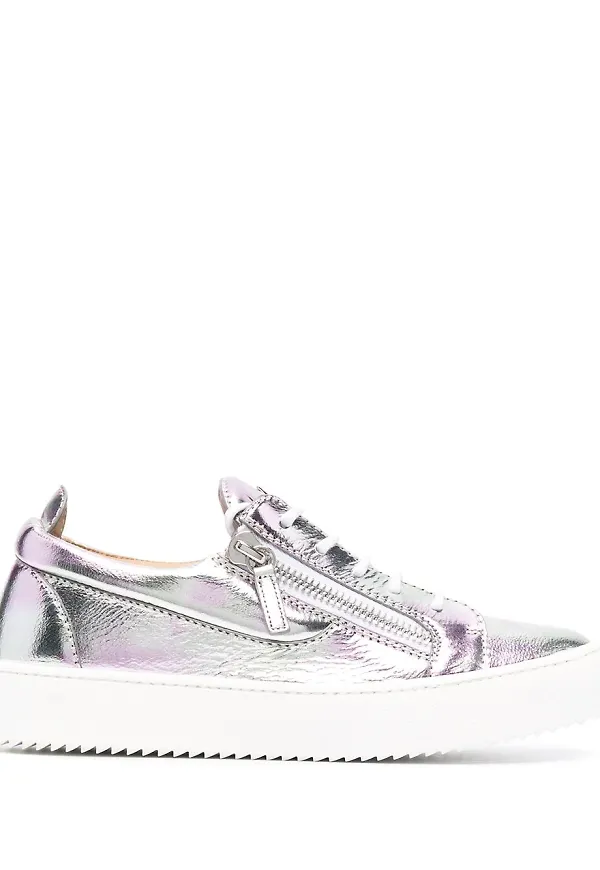 Giuseppe Zanotti låga sneakers - Silverfärgad