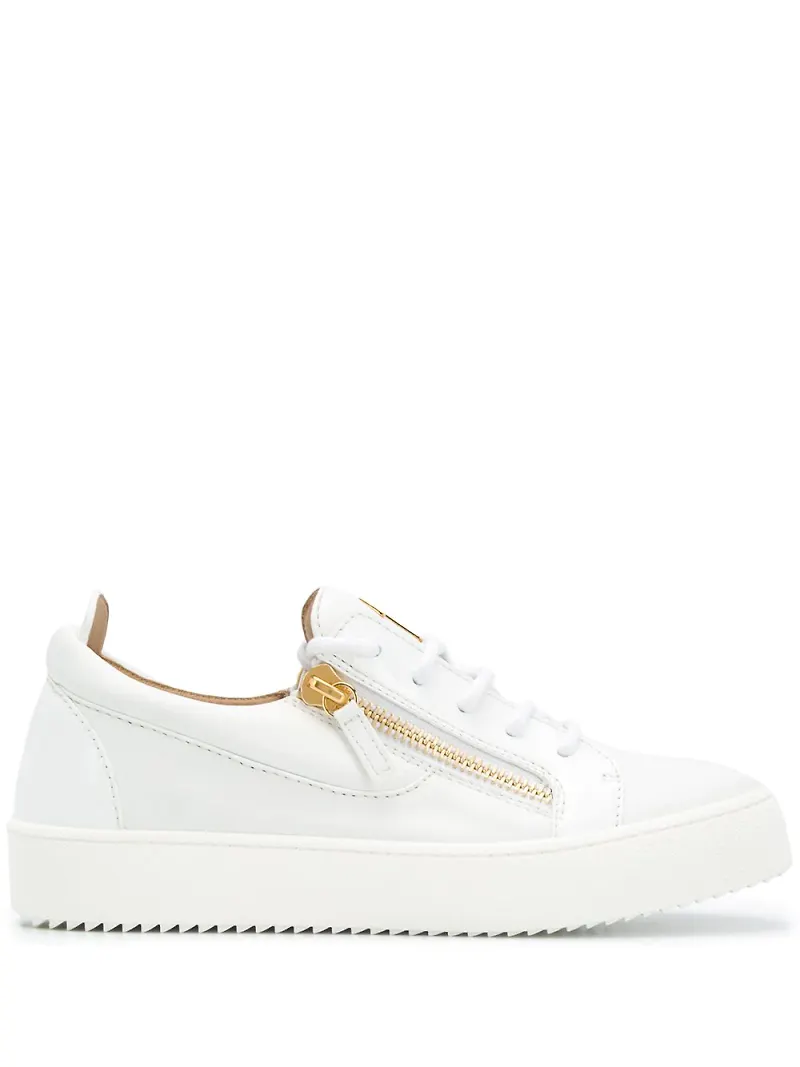 Giuseppe Zanotti låga sneakers med dragkedja - Vit