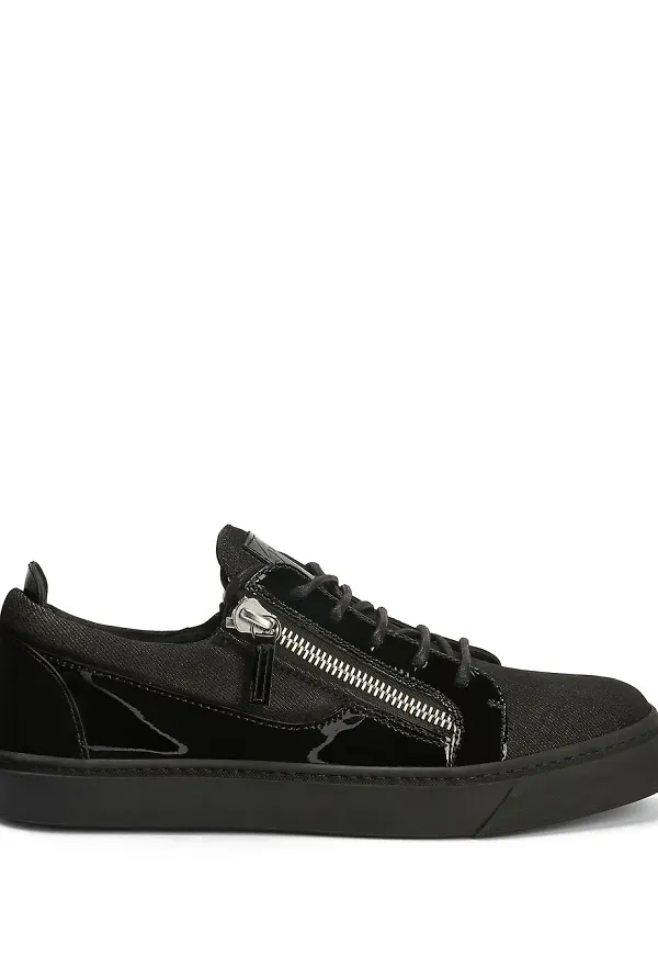 Giuseppe Zanotti låga sneakers med panel - Svart