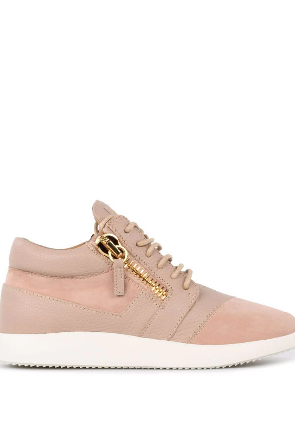 Giuseppe Zanotti löparsneakers med mockapanel - Rosa