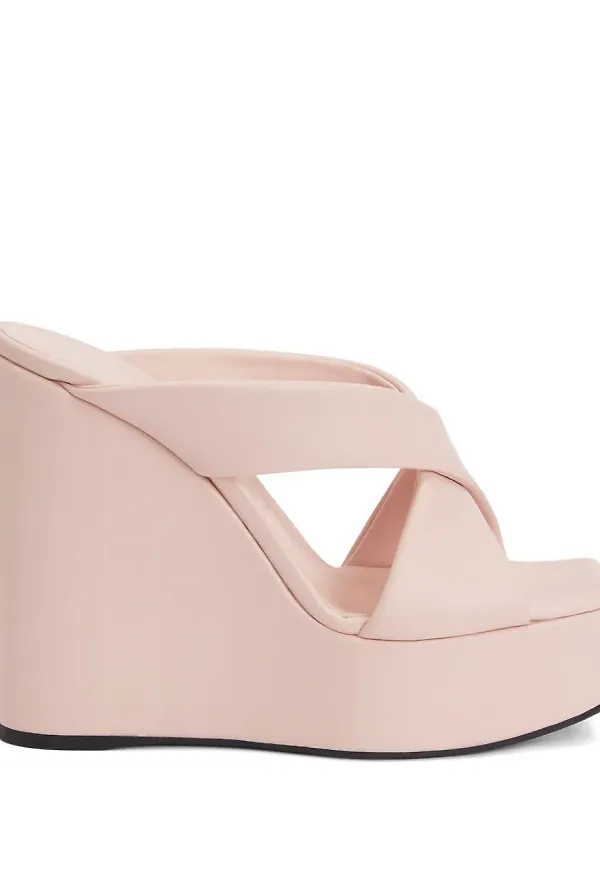 Giuseppe Zanotti Melissa slip-ons med korsremmar 130 mm - Rosa
