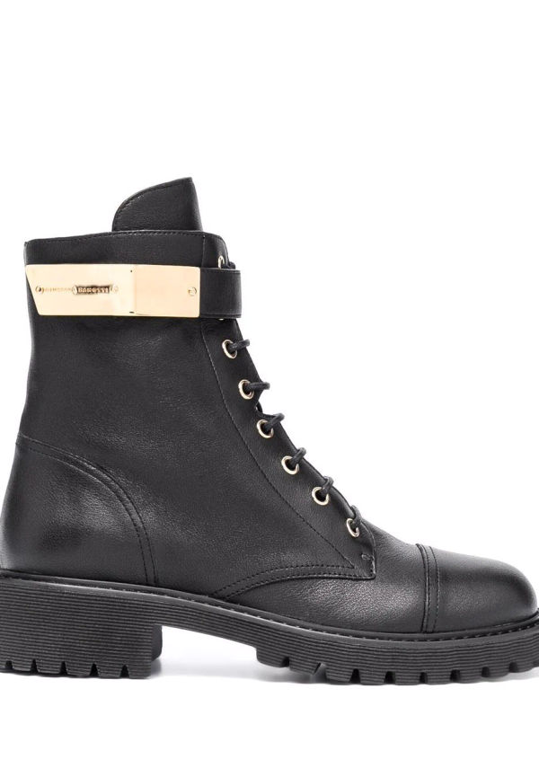 Giuseppe Zanotti militärkängor med snörning - Svart