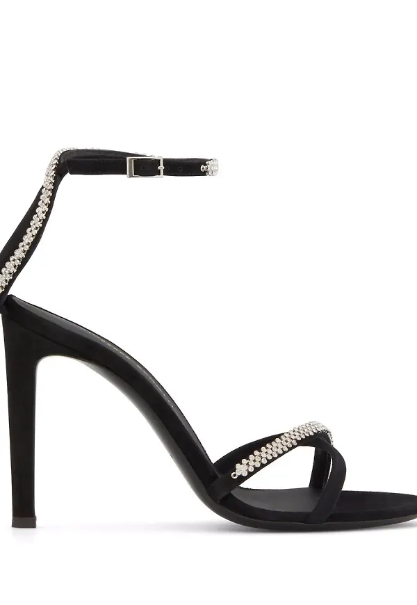 Giuseppe Zanotti Miria sandaler i mocka 105 mm - Svart