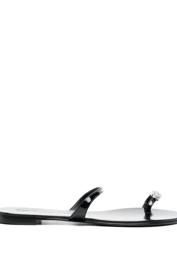 Giuseppe Zanotti Nuvo Roll platta sandaler - Svart