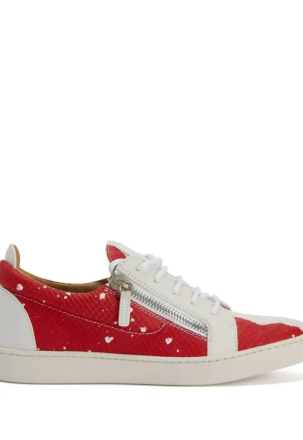 Giuseppe Zanotti ormskinnspräglade sneakers - Röd