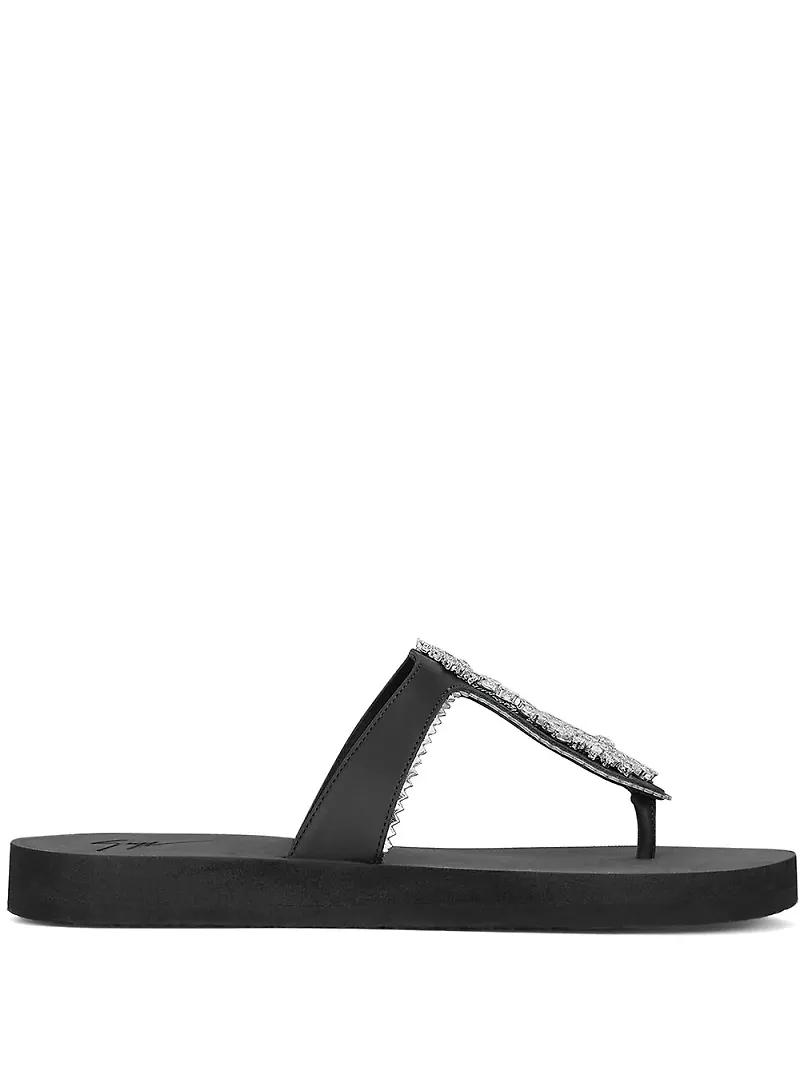 Giuseppe Zanotti Orsola lädersandaler med tårem - Svart