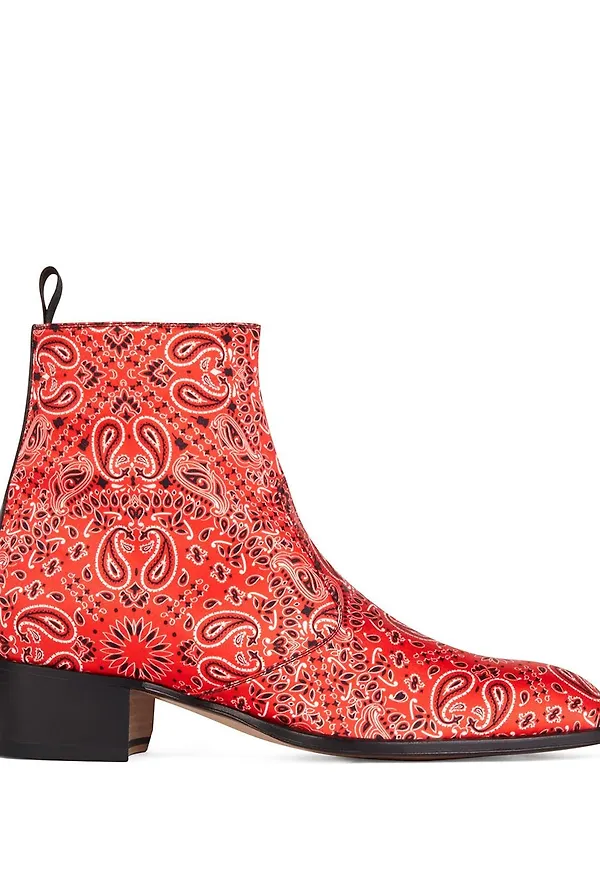 Giuseppe Zanotti paisleymönstrade kängor - Röd