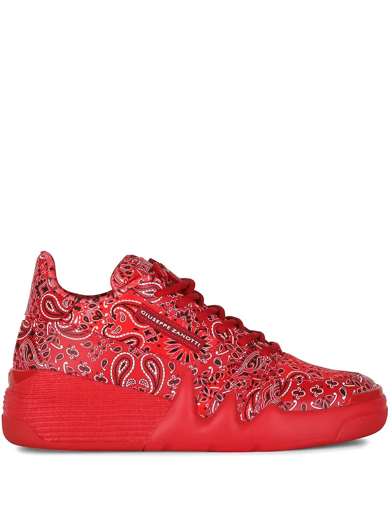 Giuseppe Zanotti paisleymönstrade sneakers - Röd