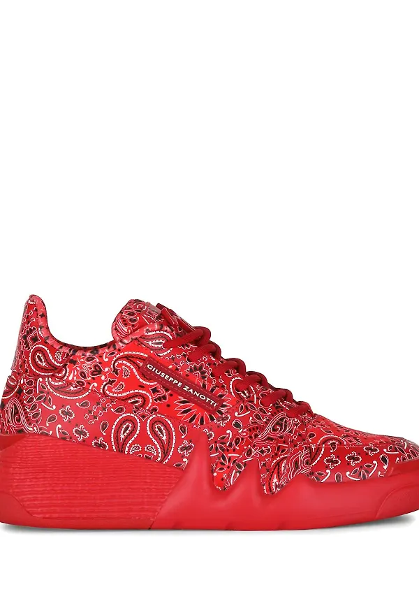 Giuseppe Zanotti paisleymönstrade sneakers - Röd