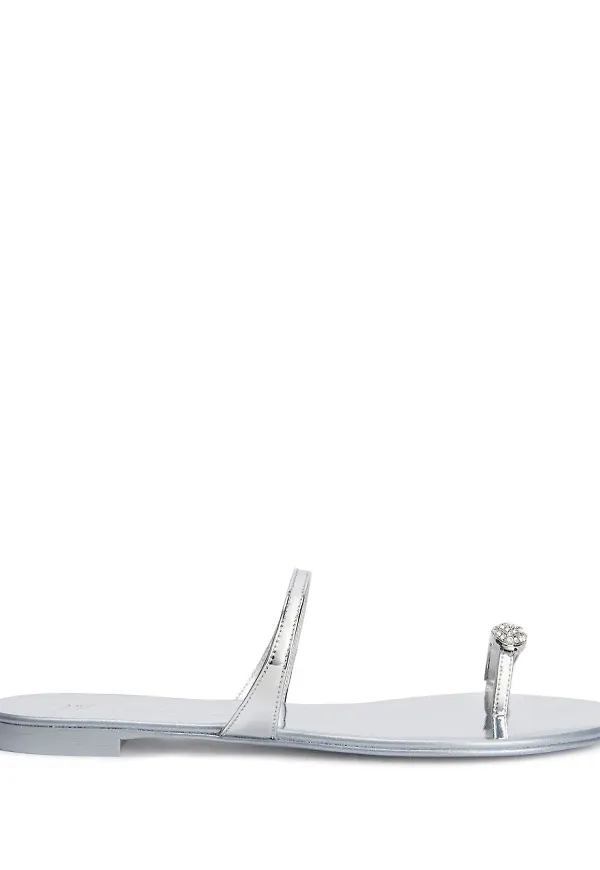 Giuseppe Zanotti platta sandaler - Silverfärgad