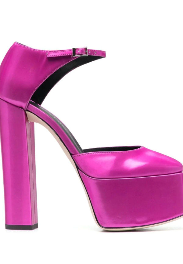 Giuseppe Zanotti platåpumps i läder 150 mm - Rosa