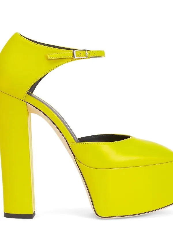 Giuseppe Zanotti platåpumps med fyrkantig tå - Gul