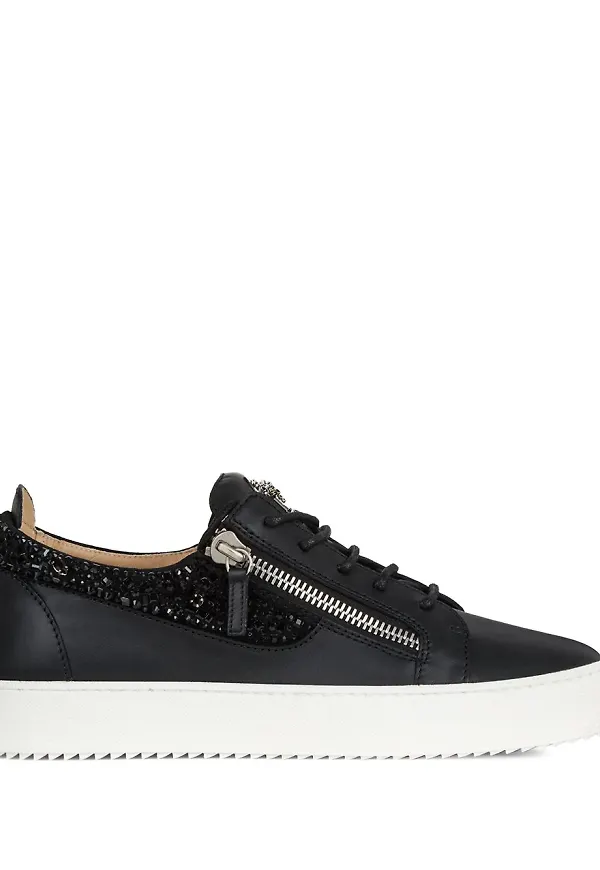 Giuseppe Zanotti pärlprydda sneakers - Svart