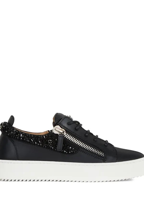 Giuseppe Zanotti pärlprydda sneakers - Svart