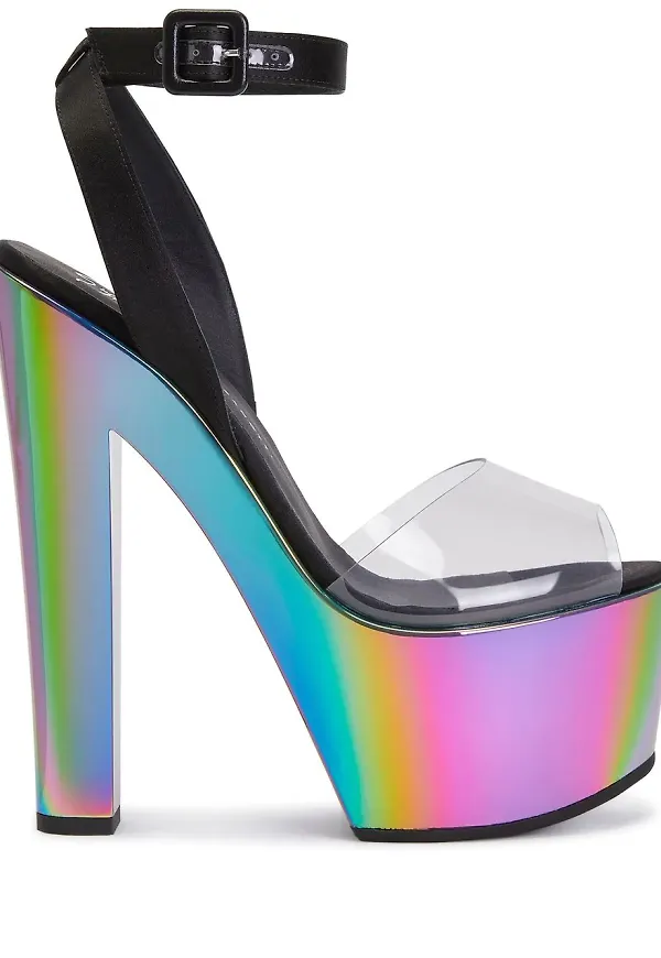 Giuseppe Zanotti regnbågsskimrande platåsandaler - Svart