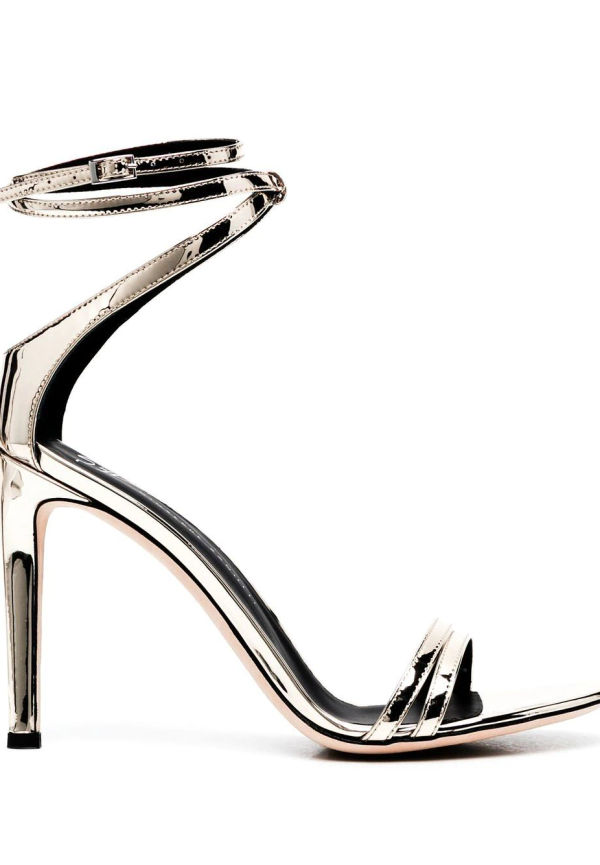 Giuseppe Zanotti remsandaler i platina 102 mm - Guldfärgad