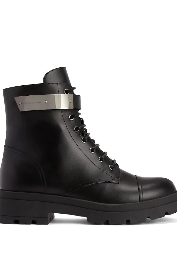 Giuseppe Zanotti Ruger läderstövlar - Svart
