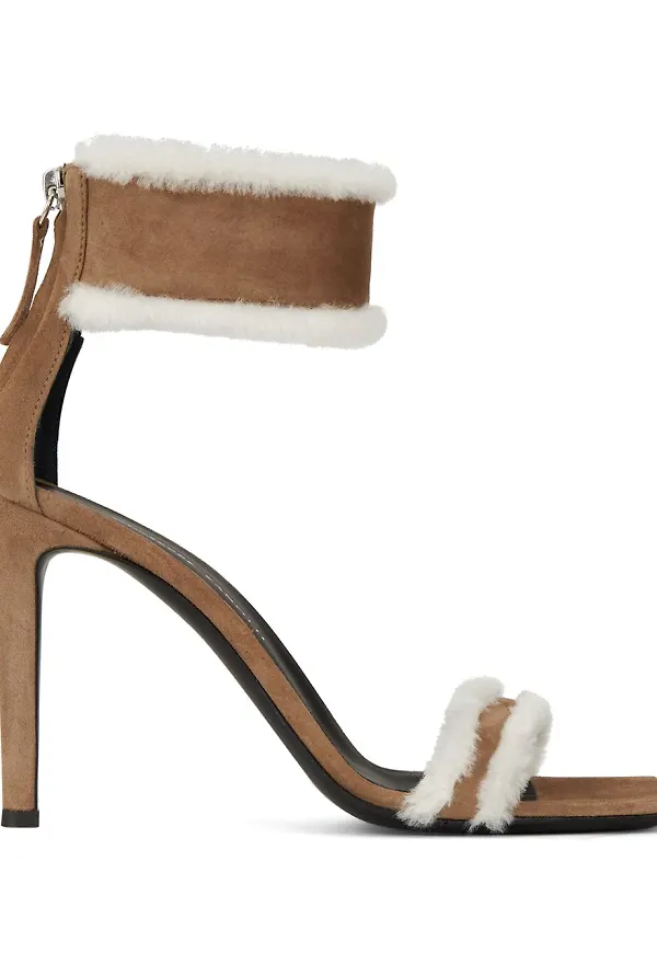 Giuseppe Zanotti sandaler med fårpälskant - Brun