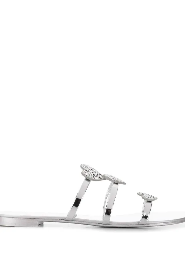 Giuseppe Zanotti sandaler med hjärtan - Silverfärgad