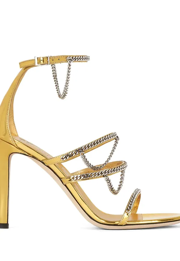 Giuseppe Zanotti sandaler med kedjekant - Guldfärgad