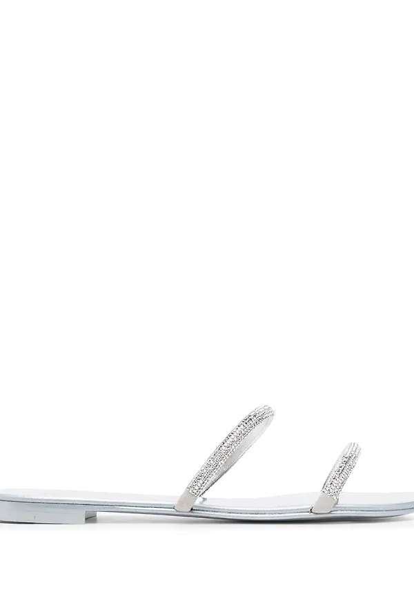 Giuseppe Zanotti sandaler med strass - Silverfärgad