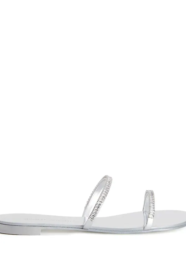 Giuseppe Zanotti sandaler med strass - Silverfärgad