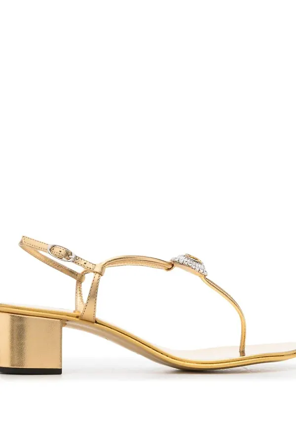 Giuseppe Zanotti sandaler med stringtrosor - Guldfärgad