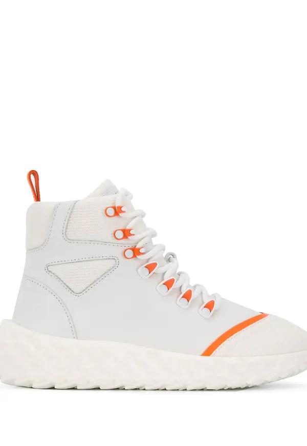 Giuseppe Zanotti sneaker-stövlar med snörning - Vit