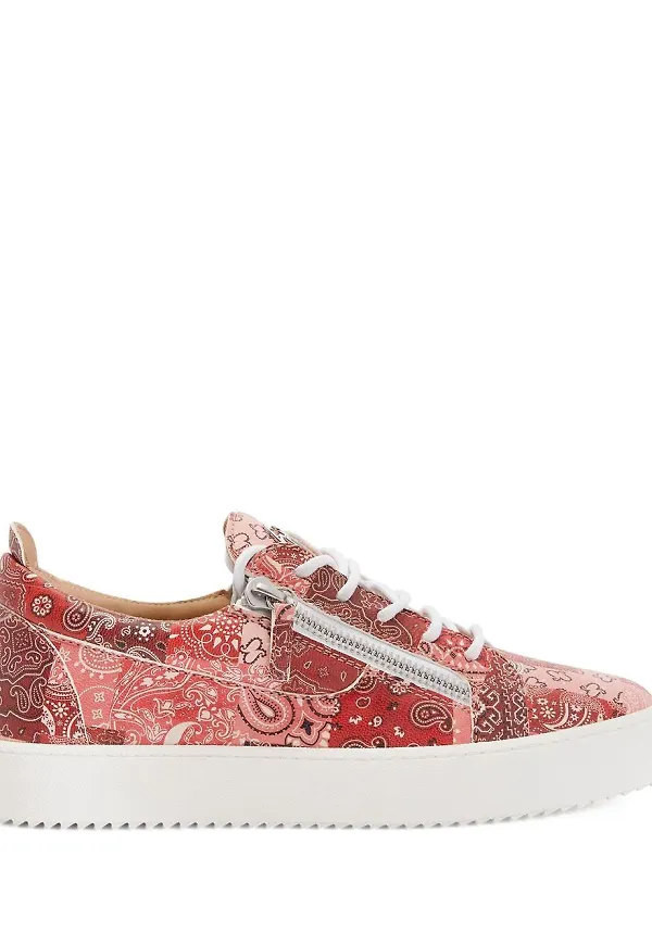 Giuseppe Zanotti sneakers med bandanatryck - Röd