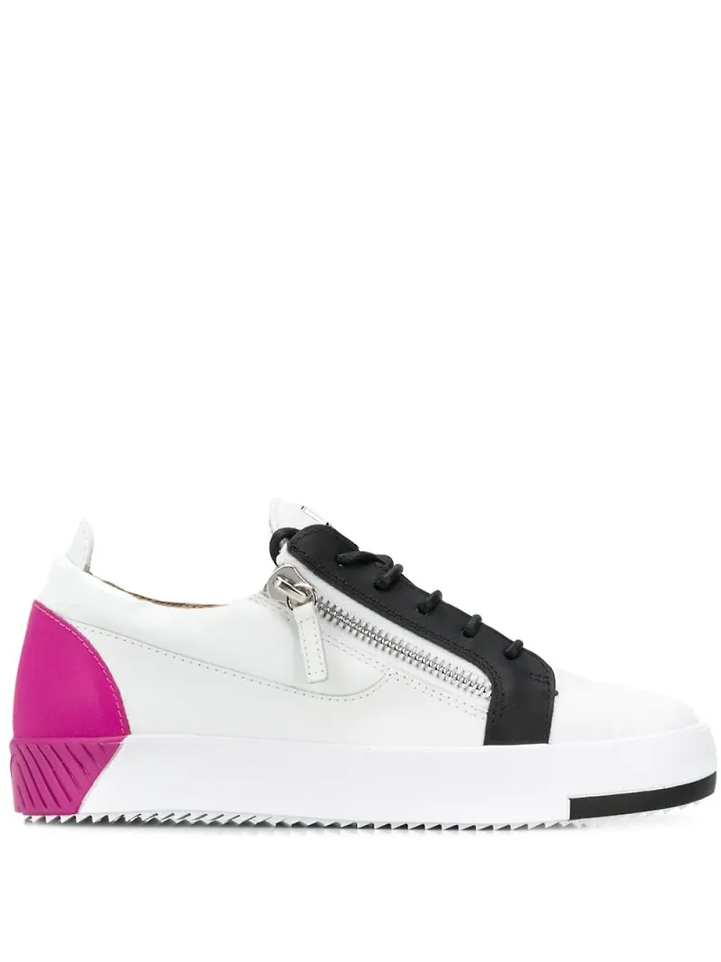 Giuseppe Zanotti sneakers med dragkedja i sidan - Vit