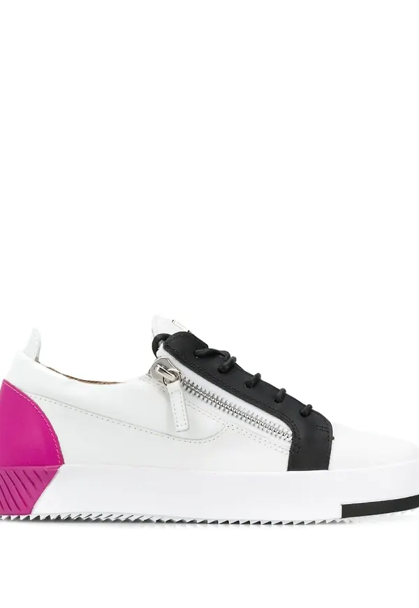 Giuseppe Zanotti sneakers med dragkedja i sidan - Vit