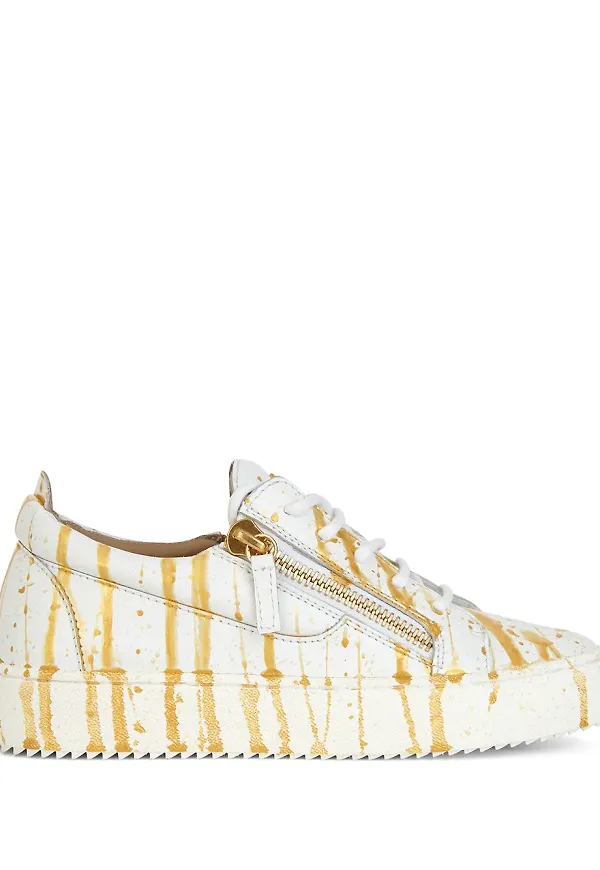 Giuseppe Zanotti sneakers med färgstänk - Vit