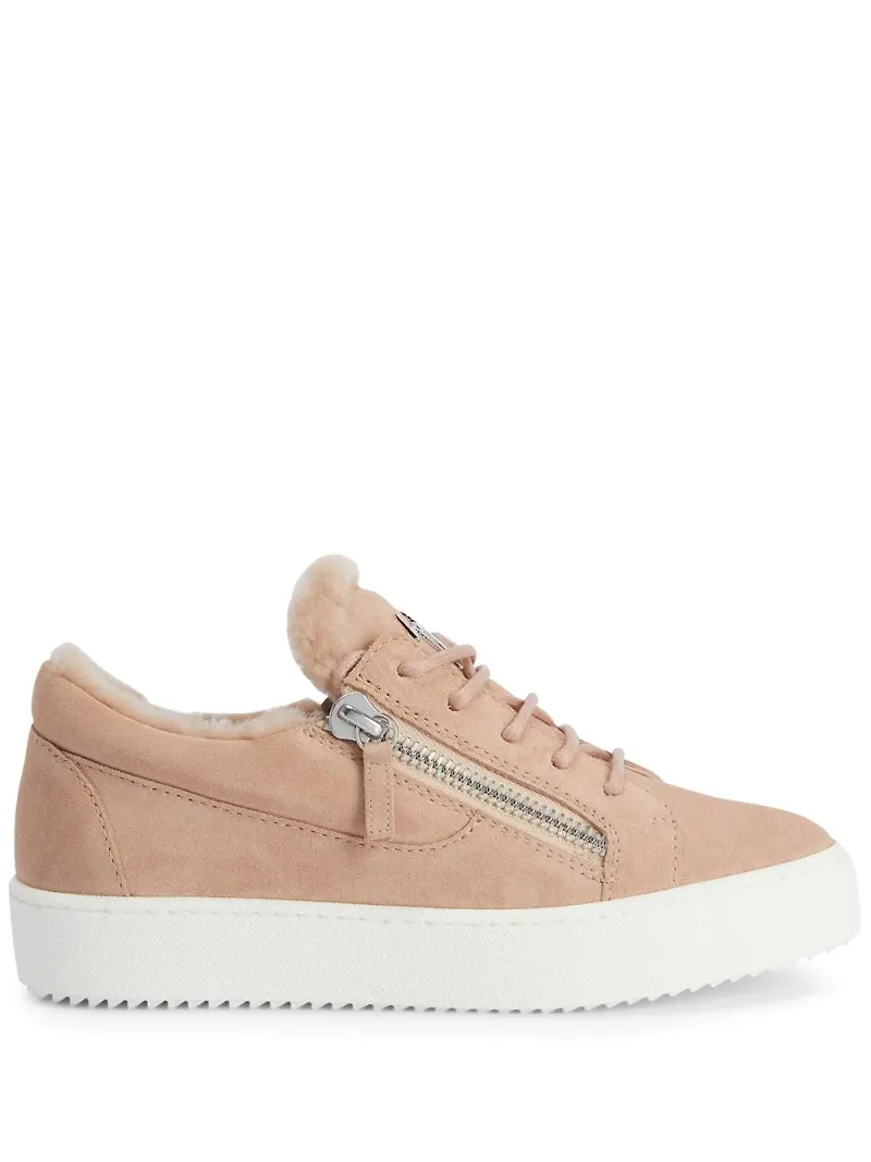 Giuseppe Zanotti sneakers med fårskinnskant - Rosa