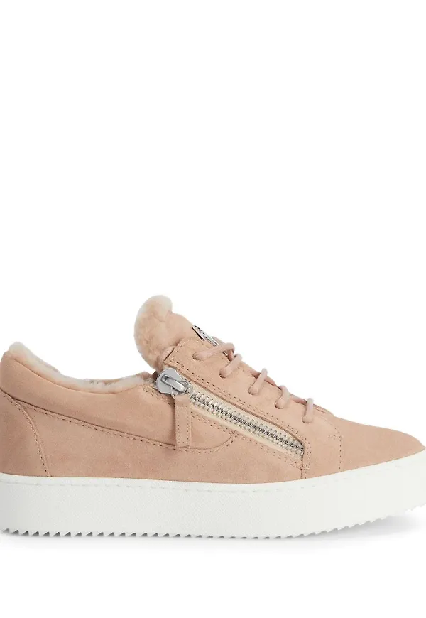 Giuseppe Zanotti sneakers med fårskinnskant - Rosa