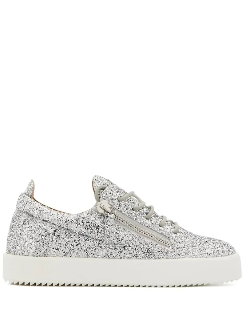 Giuseppe Zanotti sneakers med glittrig detalj - Silverfärgad