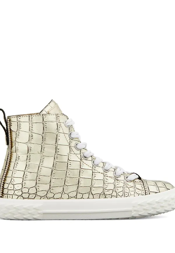 Giuseppe Zanotti sneakers med krokodileffekt - Guldfärgad