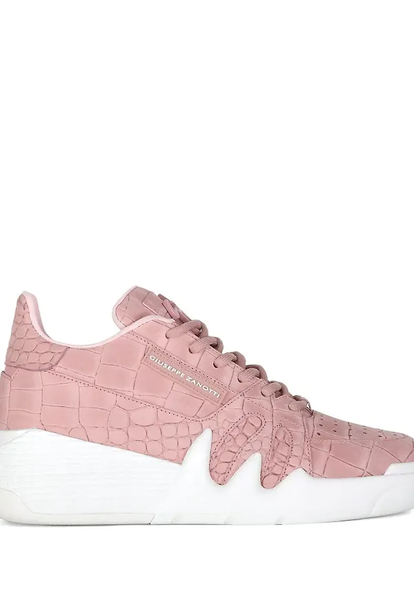 Giuseppe Zanotti sneakers med krokodileffekt - Rosa