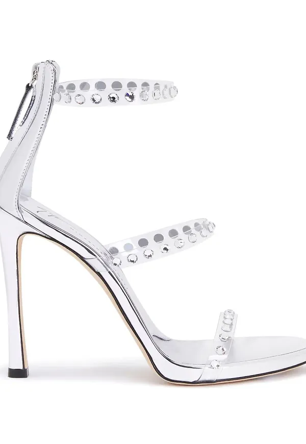 Giuseppe Zanotti strassprydda sandaler - Silverfärgad